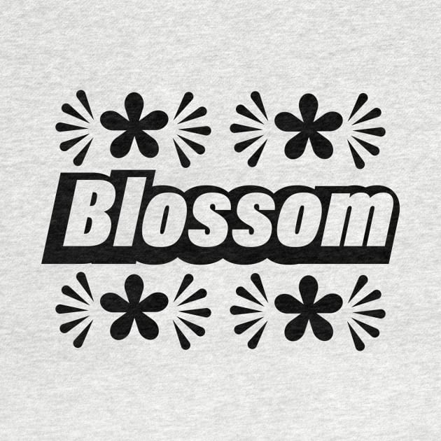 Blossom blossoming typographic logo design by BL4CK&WH1TE 